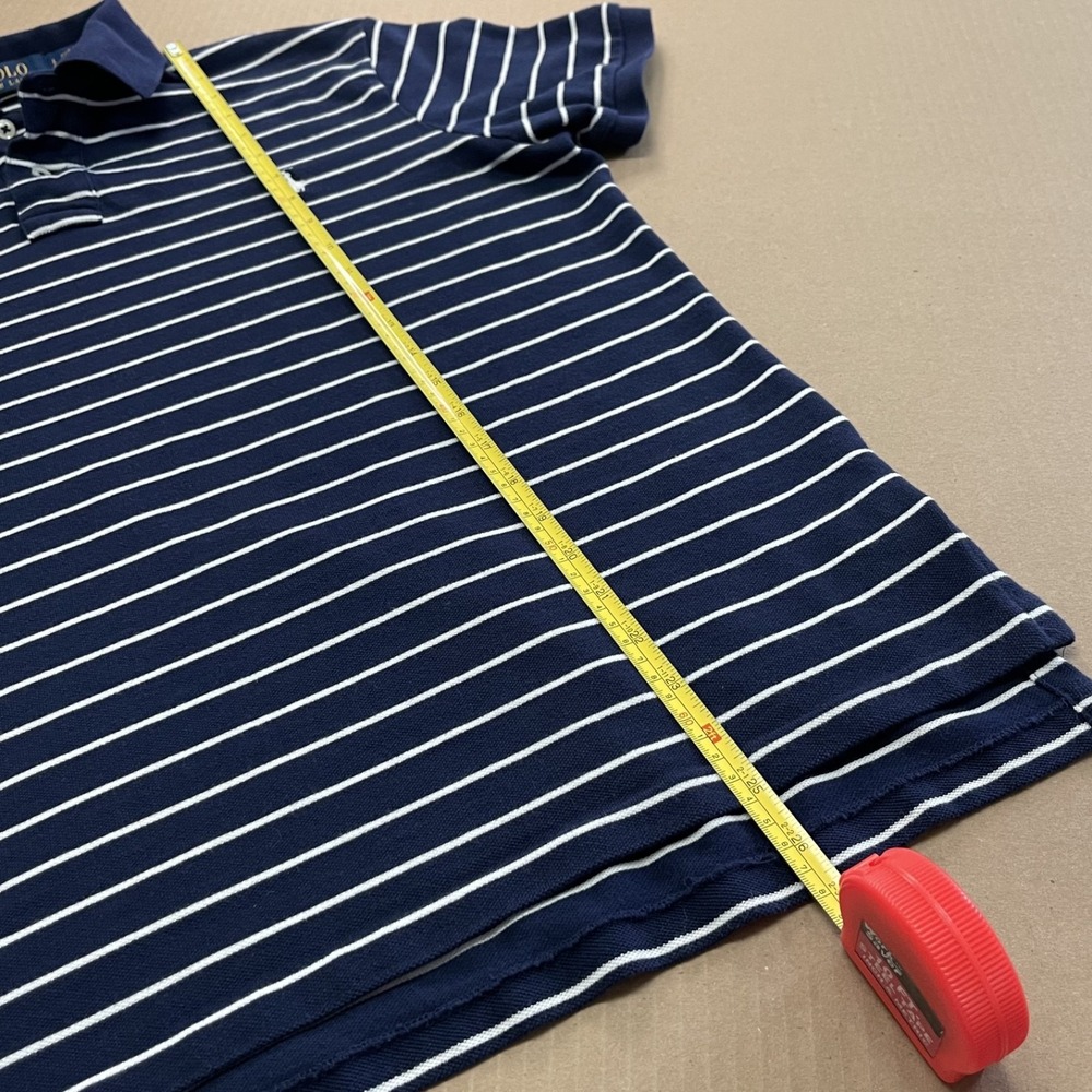 Polo Ralph‎ Lauren Mens Large Navy/White Stripe Pony Pique Rugby Golf Preppy - Picture 7 of 11